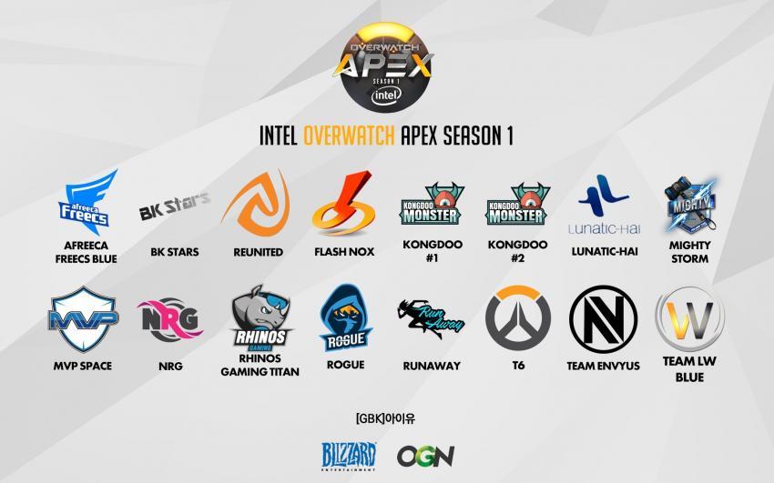 오피셜) 오버워치 OGN APEX 16개팀 확정 | 인스티즈