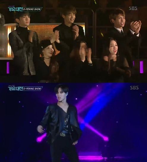 [SBS가요대전] 태민 독무를 보는 샤이니 형들 '흐뭇' | 인스티즈
