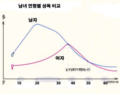 남녀의 연령별 성욕 비교 그래프.jpg | 인스티즈