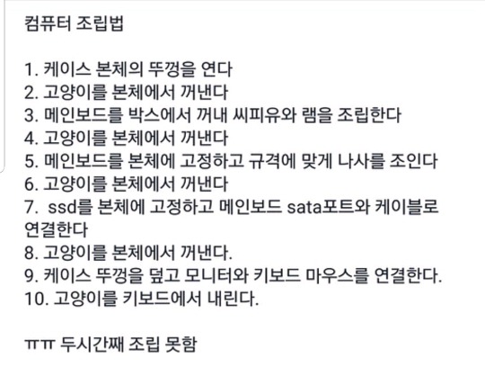 컴퓨터 조립법 (feat.고양이).jpg | 인스티즈